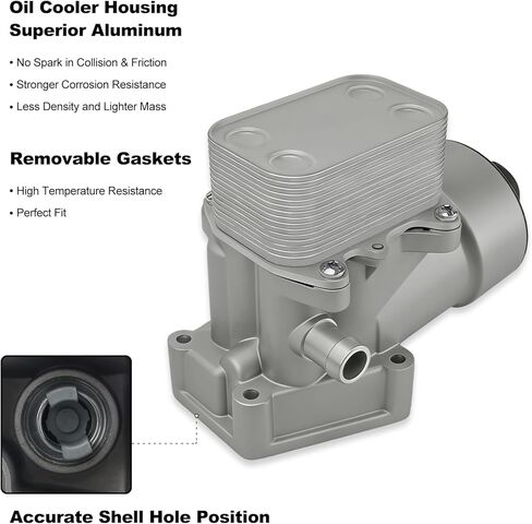 Aluminum Oil Filter Housing Compatible with VW Passat 2.0L & Audi A3 Q3 2.0L 2012-2014 Replaces 03L115389H, 03L115389B, 03L115389C, 03L115389G in Saudi Arabia