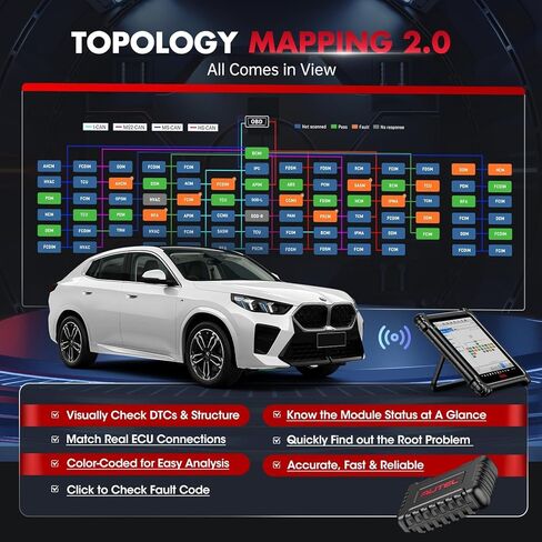2026 Autel Scanner MaxiCOM Ultra Lite، تحديث لمدة عامين، مثل MaxiSys Ultra Up of MS919 MS909 Elite 2 Pro، طبولوجيا ذكية 2.0، Motor TruSpeed، 40+ إعادة تعيين، 3K+ أداة مسح تشخيصي ثنائية الاتجاه in Saudi Arabia