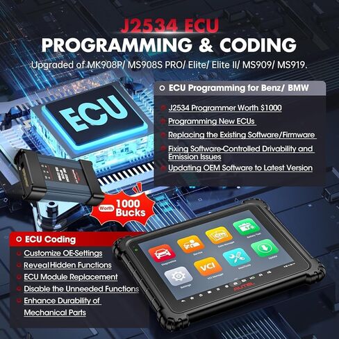 2026 Autel Scanner MaxiCOM Ultra Lite، تحديث لمدة عامين، مثل MaxiSys Ultra Up of MS919 MS909 Elite 2 Pro، طبولوجيا ذكية 2.0، Motor TruSpeed، 40+ إعادة تعيين، 3K+ أداة مسح تشخيصي ثنائية الاتجاه in Saudi Arabia