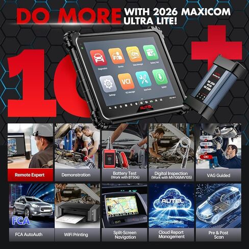 2026 Autel Scanner MaxiCOM Ultra Lite، تحديث لمدة عامين، مثل MaxiSys Ultra Up of MS919 MS909 Elite 2 Pro، طبولوجيا ذكية 2.0، Motor TruSpeed، 40+ إعادة تعيين، 3K+ أداة مسح تشخيصي ثنائية الاتجاه in Saudi Arabia