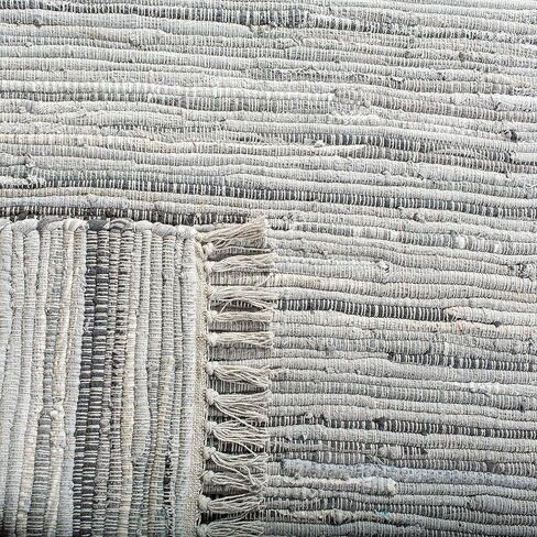 SAFAVIEH Rag Rug Collection Runner Rug - 2'3" x 14', Grey, Handmade Boho Stripe Cotton, Ideal for High Traffic Areas in Living Room, Bedroom (RAR121A) in Saudi Arabia
