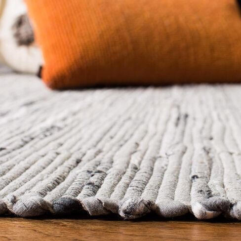 SAFAVIEH Rag Rug Collection Runner Rug - 2'3" x 14', Grey, Handmade Boho Stripe Cotton, Ideal for High Traffic Areas in Living Room, Bedroom (RAR121A) in Saudi Arabia
