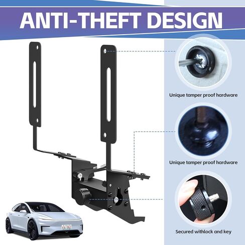 2025 2026 Tesla Model Y Juniper Lockable No-Drill Front License Plate Holder, Anti-Theft License Plate Bracket Mount, No Adhesive, No Camera Block, Compatible with Model Y Accessories in Kuwait