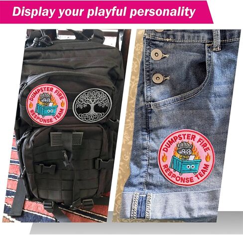 Dumpster Fire Response Team Patch 3" Embroidered Funny Hook and Loop Backing Red Cherry Bow Morale Patch for Backpacks, Hats, Bags, Dog Harness, Vests, Patch Wall in Kuwait