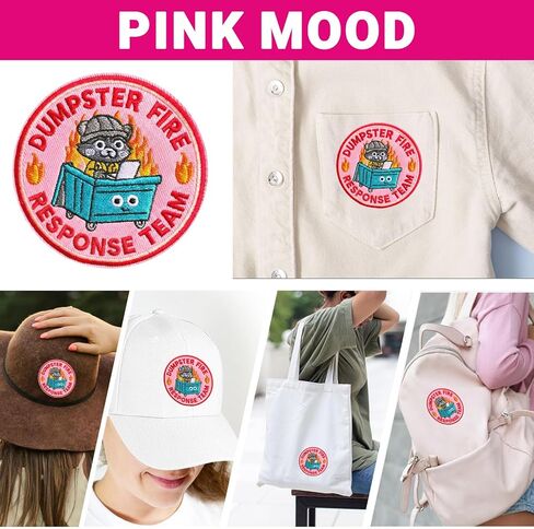 Dumpster Fire Response Team Patch 3" Embroidered Funny Hook and Loop Backing Red Cherry Bow Morale Patch for Backpacks, Hats, Bags, Dog Harness, Vests, Patch Wall in Kuwait