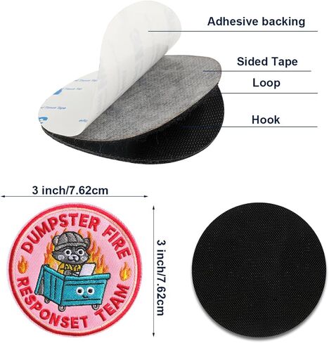 Dumpster Fire Response Team Patch 3" Embroidered Funny Hook and Loop Backing Red Cherry Bow Morale Patch for Backpacks, Hats, Bags, Dog Harness, Vests, Patch Wall in Kuwait