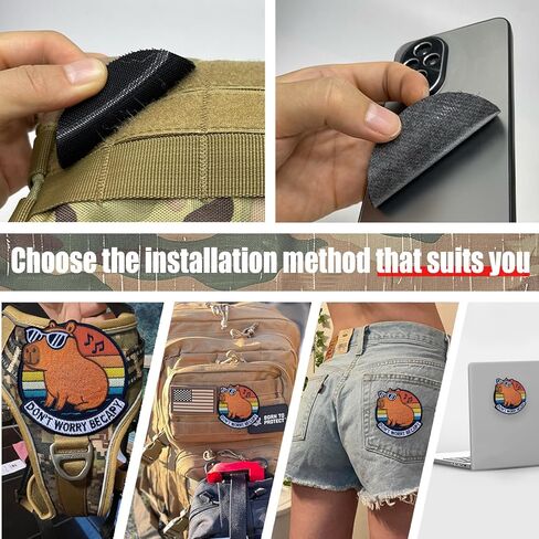 Chill Capybara Morale Patch – “Don’t Worry Be Capy" Funny 3" Embroidered Animal Patch with Sunglasses, Hook & Loop Backing for Backpacks, Jackets, Dog Vests, Tactical Gear & Patch Walls in Kuwait