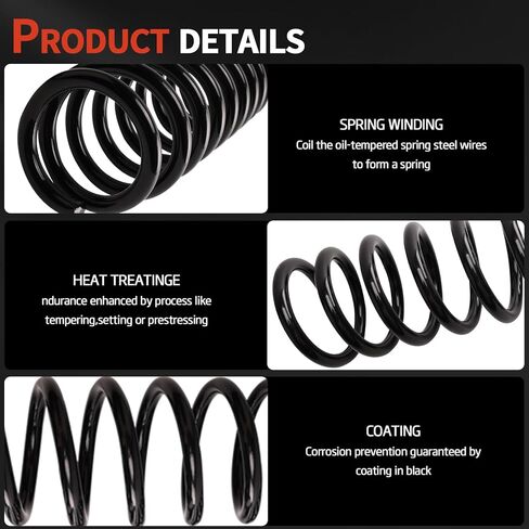 Rear Left & Right Suspension Coil Spring Set Compatible with Ela-ntra 2007 2008 2009 2010 L4 2.0L, Replace# 81153 553502H101 553502H121 553502H221 2PCS in Kuwait