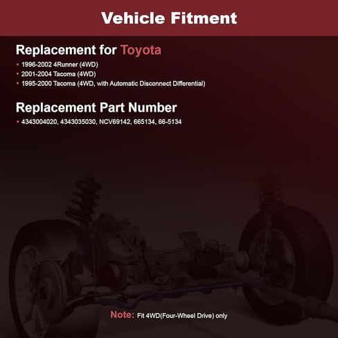 Anytek - Pair Front CV Axle Half Shaft for 1996-2002 Toyota 4Runner 4WD for 1995-2004 Tacoma 4WD Models in Kuwait