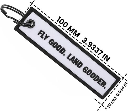Fly Good Land Gooder Embroidered Pilot Keychain Tag – Aviation Gifts for Pilots, Flight Attendants & Plane Lovers – Polyester Airplane Keychain for Backpack or Keys, Funny Stocking Stuffer Gift in Saudi Arabia