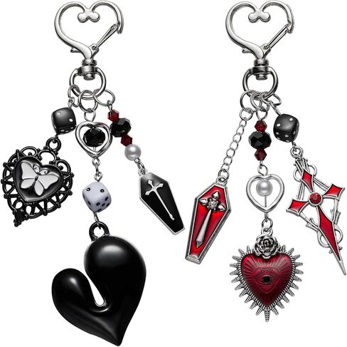 2Pcs Keychains for Women Cute Bag Charms with Alloy Swivel Clasp for Backpack Decoration Purse Charm in Saudi Arabia