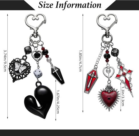 2Pcs Keychains for Women Cute Bag Charms with Alloy Swivel Clasp for Backpack Decoration Purse Charm in Saudi Arabia