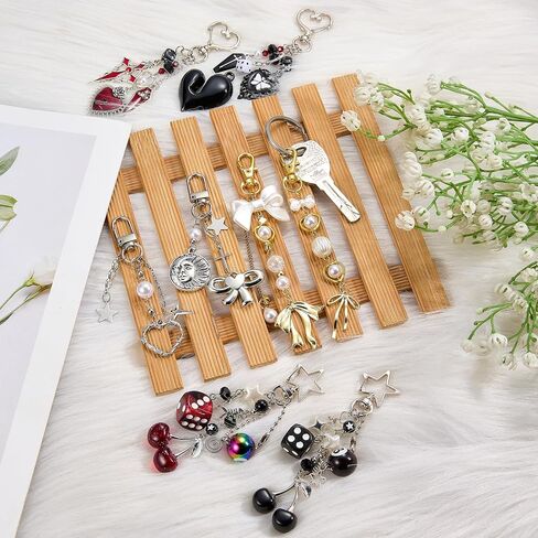 2Pcs Keychains for Women Cute Bag Charms with Alloy Swivel Clasp for Backpack Decoration Purse Charm in Saudi Arabia