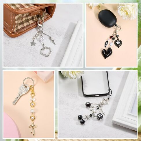 2Pcs Keychains for Women Cute Bag Charms with Alloy Swivel Clasp for Backpack Decoration Purse Charm in Saudi Arabia