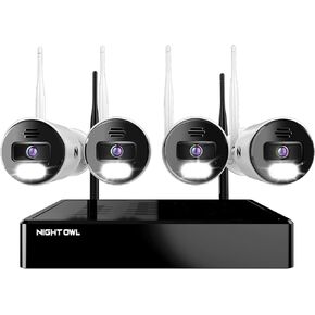 Night Owl 10 Channel Bluetooth Video Home Security Camera System with (4) Wi-Fi IP 4K HD Indoor/Outdoor Spotlight Cameras 2-Way Audio and 1TB Hard Drive, BTWN8-4L1