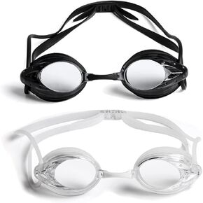 The Friendly Swede Protective Swim Goggles for Women and Men, Swimming Goggles, Goggles Swimming Adult, Pool Goggles (2-Pack)