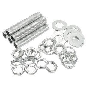 MECCANIXITY 3.12" Lamp Pipe Kit with Lock Nuts Washers 1/8IP Thread Fasteners Assortment for Chandelier Ceiling Light Repair Assembly DIY Hardware, Pack of 35