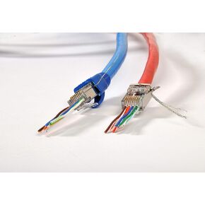 Platinum Connector Cat5e/5 RJ45 FTP snap in Clips with Boots(50 Count Each): Pass-Through Makes ESD Connector Assembly Much Easier and Less Prone to Miss-Wiring
