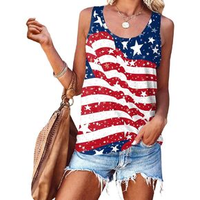 For G and PL Women's American Flag July 4th Tank Top