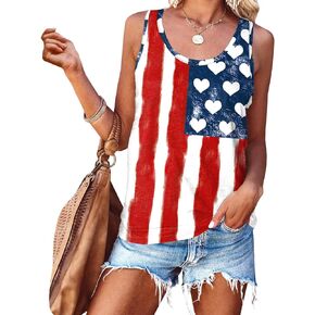 For G and PL Women's American Flag July 4th Tank Top