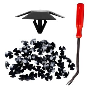 50 Pcs Hood Insulation Retainer Clips - Hood Insulation Retainers with Fastener Remover for Jeep Grand Cherokee Chrysler Dodge Ram, Replace OEM 4878883AA