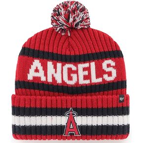 قبعة '47 MLB للجنسين للبالغين بشعار أساسي من Bering محاكة بأساور مقاس واحد (Los Angeles Angels Red)