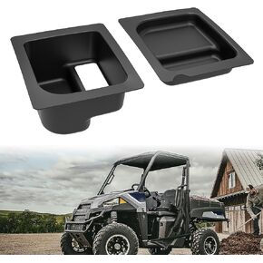 Left & Right Under Seat Storage Box for Polaris Ranger 570 Mid-Size, Underseat Storage Bin Set Organizer Tray for Polaris Ranger 500 570 Mid Size 50" Wide 2015-2021 Accessories (2PCS)