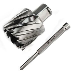 OSCARBIDE 1-9/16"x1"Annular Cutter 3/4 inch Weldon Shank,1-9/16 inch Cutting Diameter,1 inch Depth of Cut,2 Flat Mag Drill Bit with Pilot Pin for Magnetic Drill Press,1 Piece