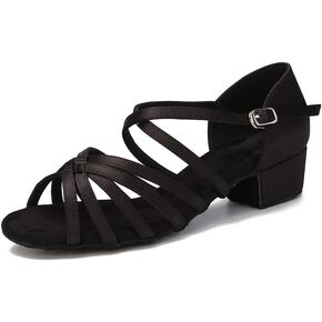 Low Heel Practice Womens Ballroom Dance Shoes for Social Beginner Salsa Latin Dancing Wedding Party 1 1/2 inch Heel S05
