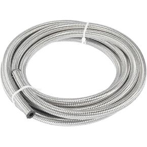 10 Ft 4AN Fuel Hose AN4 1/4" Universal Braided Stainless Steel CPE Oil Fuel Gas Line Hose