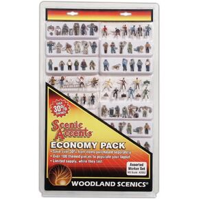 Micro-Mark Woodland Scenics Assorted Workers Economy Pack, HO Scale