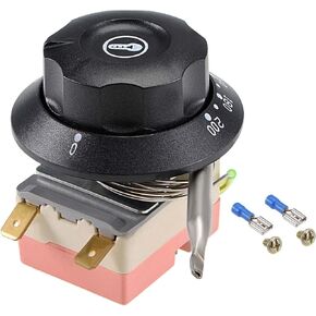 uxcell NC 250V 16A 60-200C Temperature Control Switch Capillary Thermostat for Oven Refrigerator Heater, 0.7m, with 2 Screws&2 Crimp Terminals
