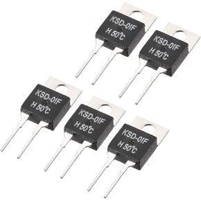 uxcell Normally Open Temperature Switch, KSD-01F Thermal Switch Thermostat Temperature Controller 50℃ N.O 5pcs