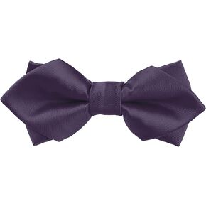 Men's Diamond Pointed Bowties Pre-tied Solid Bow Ties for Formal Wedding