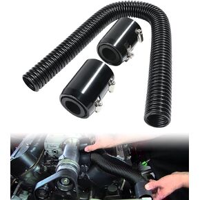 24"/48" Radiator Hose Kit,Stainless Steel Radiator Flexible Coolant Water Hose Kit,Universal Water Hoses Adapter Coolant Radiator Hose Kit with Cap Clamp (Black) (24inch)