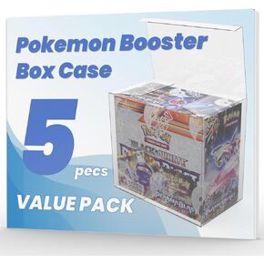 Booster Box Case (5pack) - Clear Storage Box for Pokemon Booster Box, 0.50mm Thick, 5.5 x 3.2 x 4.8 inches, 5 Count