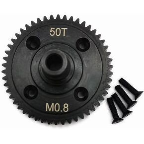 Hard Steel Center Differential Spur Gear 50T 0.8M 32P Black for Traxxas Hoss 4x4 Stampede 4x4 Ford F-150 4x4 6842X