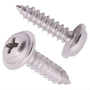 #8 x 3/4 (60 pcs) Pan Washer Head Phillps Drive Sheet Metal Screws, Wood Screws, Self Tapping Screws, 304 Stainless Steel 18/8, DIN968