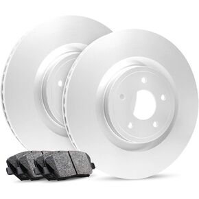 R1 Concepts Rear Brakes and Rotors Kit |Rear Brake Pads| Brake Rotors and Pads| Ceramic Brake Pads and Rotors |Hardware Kit |fits 2014-2016 Maserati Ghibli