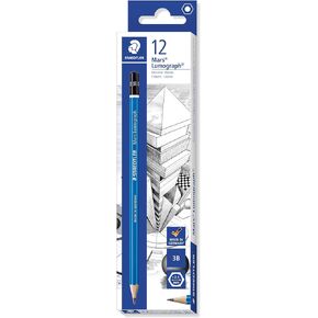 Staedtler Mars Lumograph 10B Graphite Art Drawing Pencil, Very Soft, Break-Resistant Bonded Lead, 12 Pack, 100-10B