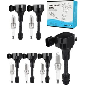 UF349 Ignition Coil Pack Spark Plug 3.5L 4.0L 6PCS For 2001-2020 Infiniti I35 QX4 FX35 G35,for Nissan Altima Frontier Maxima Murano NV1500 NV2500 NV3500 Pathfinder Xterra,Suzuki Equator