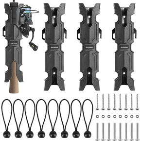4 Pcs Mecha Boats Fishing Rod Holders,Wall Mounted Fishing Rod Holder Bracket Tube for Kayak with Screws,Ball Bungee Cords,Fishing Rod Storage Tubes for Boats,Cooler,Kayak,Crate,Garage,Trailer,Truck