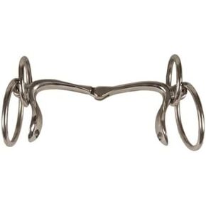 Big Dees Springsteen Snaffle Bit with Curved Half Cheek, 5 inch Mouth, 2 inch Rings