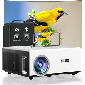 4K Projector with Wifi 6 and Bluetooth,ABoolon P6 1000 ASIN Outdoor Movie Projector with 500"Display,6D Keystone Correction,50%Zoom,PPT,Native 1080P Projector 4K Compatible TV Stick,iOS,Android,Win