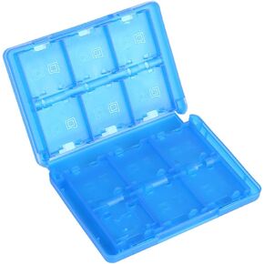 Walfront 28 in 1 Game Card Case PP Material Pocket Game Card Holder Cartridge Storage Box Exact Size Game Card Storage Organizer for 3DS DSL DSI LL (Blue)
