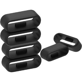Compatible with Garmin Forerunner 45/Forerunner 45S/Swim 2 Bands Fastener Rings Strap Fastening Loop Rubber Buckle Holder Band Keeper for Forerunner 45 Smartwatch, Black