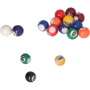 Mini Billiard Ball, Prevents Off Tracking Complete 16 Balls Professional Resin 25mm Gift Mini Pool Balls for Mini Pool Tables