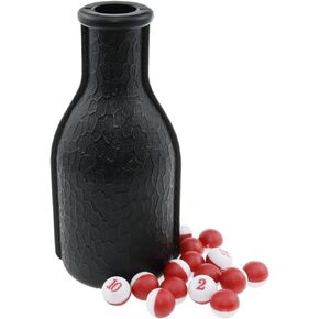 AYLIFU-Billiard/Pool Plastic Tally Shaker，Plastic dice with 16 Numbers, Black Bottle with peas/Balls
