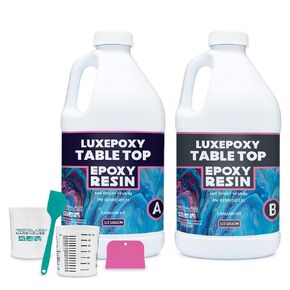 Luxepoxy Resin Kit – Premium Epoxy Countertop Kit with Epoxy Resin and Epoxy Hardener - Two Part 1:1 Epoxy Resin Clear High Gloss – Easy Pouring, Craft. Art, Coatings, Self Leveling