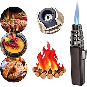 2024 New Bright Fire Lighter, Brightfire Lighter Refillable Butane Torch, Adjustable Flame Windproof Cooking Torch Lighter for Baking Outdoor (Gas Not Included)